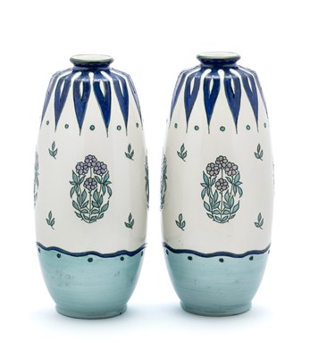 Lot 45 - A PAIR OF MINTONS LTD. 'SECESSIONIST' VASES, EARLY 20TH CENTURY