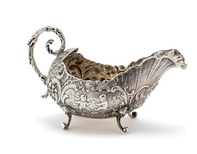 Lot 129 - A GERMAN SILVER SAUCEBOAT, GEORG ROTH & CO., HANAU, CIRCA 1899