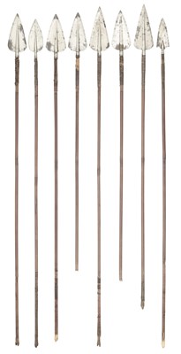 Lot 107 - EIGHT SOUTH INDIAN ARROWS (TIR), 17TH/18TH CENTURY, POSSIBLY MADRAS, TAMIL NADU