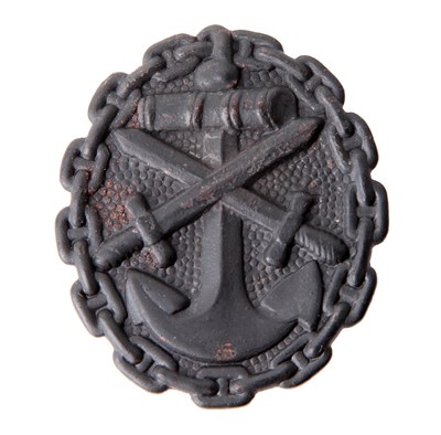 Lot 24 - GERMANY: AN IMPERIAL GERMAN KREIGSMARINE WOUND BADGE IN BLACK