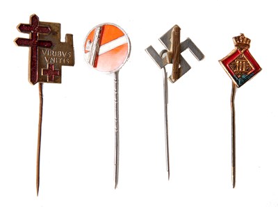 Lot 30 - ITALY: FOUR SECOND WORLD WAR NATIONALIST MINIATURE STICK PINS