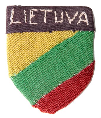 Lot 41 - LATVIA: A LITHUANIAN VOLUNTEER (GERMAN SERVICE) CLOTH SLEEVE SHIELD INSIGNIA