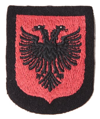 Lot 45 - AN ALBANIAN VOLUNTEER (GERMAN SERVICE) EMBROIDERED SLEEVE SHIELD INSIGNIA