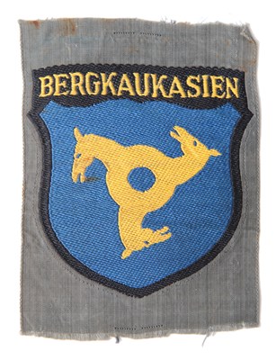 Lot 50 - A BERGKAUKASIEN VOLUNTEER (GERMAN SERVICE) WOVEN SLEEVE SHIELD INSIGNIA