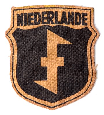 Lot 57 - A DUTCH 'NIEDERLANDE' VOLUNTEER (GERMAN SERVICE) SCREEN PRINTED SLEEVE SHIELD INSIGNIA