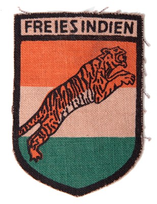 Lot 59 - A 'FREIES INDIEN' (FREE INDIA LEGION) VOLUNTEER (GERMAN SERVICE) SCREEN PRINTED SLEEVE SHIELD INSIGN