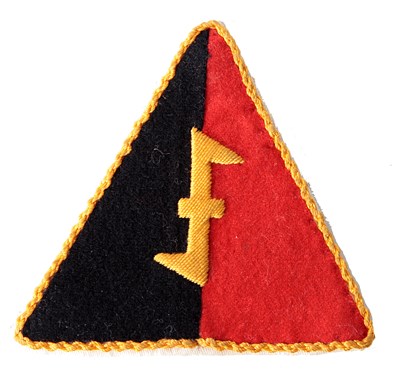 Lot 67 - A DUTCH W.A. OFFICERS (GERMAN SERVICE) EMBROIDERED CLOTH 'WOLF HOOK' ARM TRIANGLE DEVICE