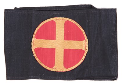 Lot 94 - NORWAY: AN EXTREMELY RARE NORWEGION NS (NATIONAL SAMLING) MACHINE MADE SILK INSIGNIA AND BRASSARD