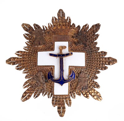 Lot 111 - SPAIN: A SPANISH ORDER OF NAVAL MERIT BREAST BADGE