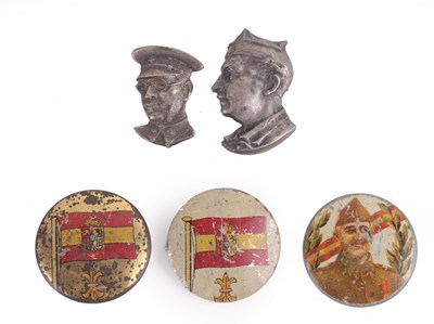 Lot 129 - SPAIN: A CIVIL WAR NATIONALIST 'FRANCO' LAPEL PIN BADGE BY LORIOLI FRATELLI OF MILANO