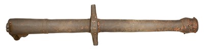 Lot 7 - A RARE CENTRAL INDIAN IRON CANNON, 18TH CENTURY