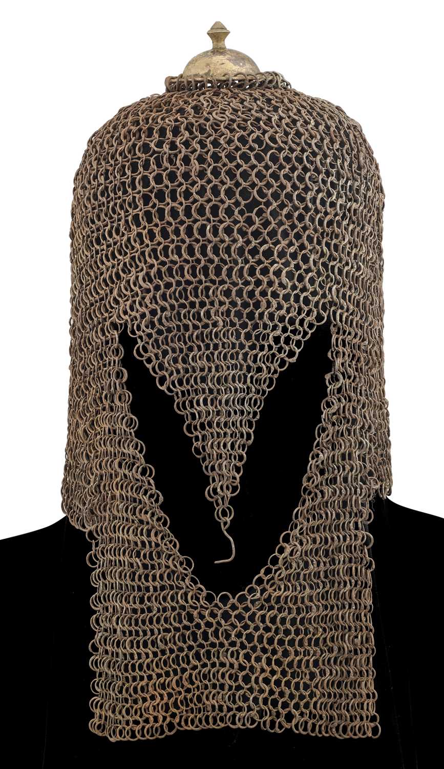 Lot 368 - AN INDIAN MAIL HELMET (COIF), 17TH/18TH CENTURY