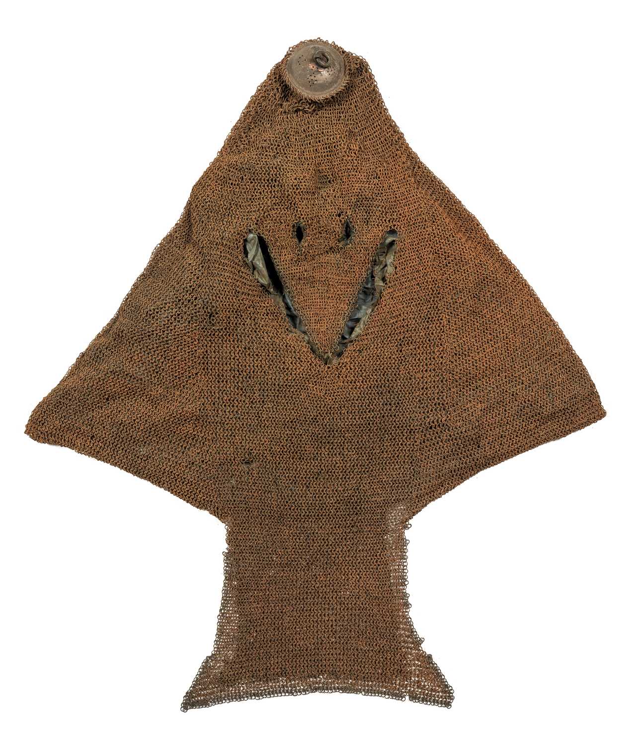 Lot 14 - A RARE INDIAN MAIL COIF, 17TH/18TH CENTURY, PROBABLY BIKANER, RAJASTHAN