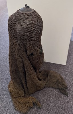 Lot 14 - A RARE INDIAN MAIL COIF, 17TH/18TH CENTURY, PROBABLY BIKANER, RAJASTHAN