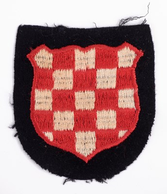 Lot 162 - CROATIA: A CROATION VOLUNTEER (GERMAN SERVICE) EMBROIDERED SLEEVE SHIELD INSIGNIA
