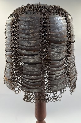 Lot 550 - AN INDIAN MAIL AND LAMELLAR HELMET (TOP), 17TH/18TH CENTURY