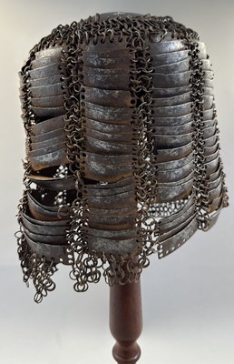 Lot 550 - AN INDIAN MAIL AND LAMELLAR HELMET (TOP), 17TH/18TH CENTURY