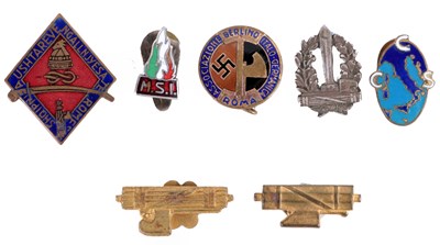 Lot 178 - ITALY: SEVEN SECOND WORLD WAR NATIONALIST ENAMELLED BADGES