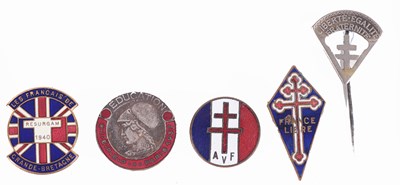 Lot 184 - FRANCE: FIVE FREE FRENCH METAL AND ENAMEL BADGES