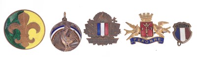 Lot 185 - FRANCE: FIVE SECOND WORLD WAR FRENCH METAL AND ENAMEL BADGES
