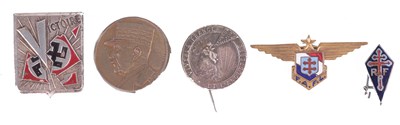 Lot 186 - FRANCE: FIVE FREE FRENCH METAL AND ENAMEL BADGES including a 'Free French Air Force 'F.A.F.L. winged