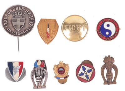 Lot 189 - FRANCE: NINE SECOND WORLD WAR METAL AND ENAMEL BADGES