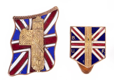 Lot 198 - GREAT BRITAIN: TWO BRITISH UNION OF FASCISTS METAL AND ENAMEL LAPEL BADGES