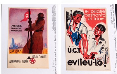 Lot 204 - SPAIN: A COLLECTION OF TEN ORIGINAL SPANISH CIVIL WAR NATIONALIST AND REPUBLICAN POSTCARDS