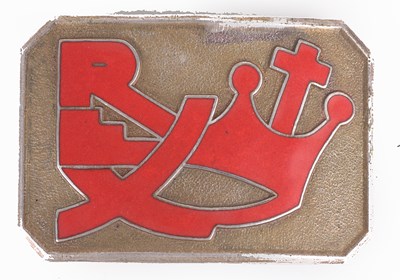 Lot 215 - BELGIUM: AN EARLY REXIST 'CROSS AND CROWN' ENAMEL BELT BUCKLE