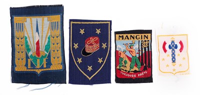 Lot 221 - FRANCE: FOUR VICHY FRENCH NATIONALIST CLOTH INSIGNIA
