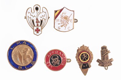 Lot 223 - BELGIUM: SIX SECOND WORLD WAR METAL AND ENAMEL BUTTON HOLE AND LAPEL BADGES