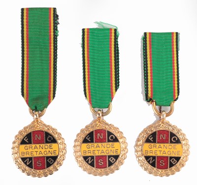 Lot 238 - BELGIUM: THREE FNC/GRANDE BRETAGNE/NSB MINIATURE MEDALS