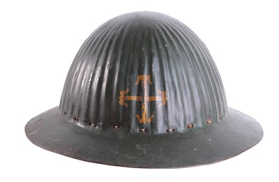 Lot 257 - GREAT WAR: A PORTUGESE M1916 STEEL HELMET