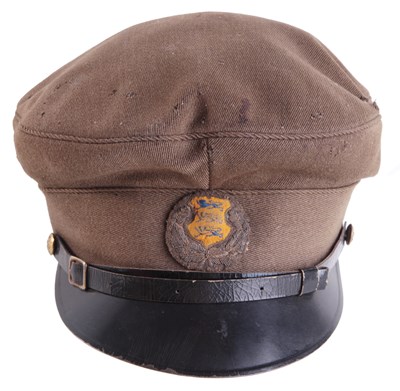 Lot 259 - A RARE SECOND WORLD WAR ESTONIAN VOLUNTEERS OFFICERS PEAKED CAP