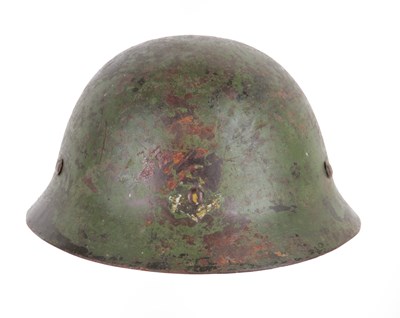 Lot 264 - A SECOND WORLD WAR JAPANESE TYPE 90 STEEL COMBAT HELMET