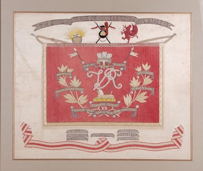 Lot 268 - THE 12TH PRINCE OF WALES ROYAL LANCERS, REGIMENTAL SILK PICTURE LATE 19TH CENTURY