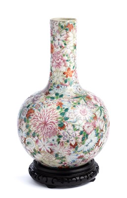 Lot 15 - A CHINESE 'MILLEFLEURS' BOTTLE VASE