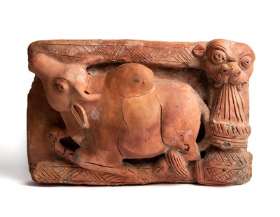 Lot 69 - A GUPTA TERRACOTTA RELIEF DEPICTING A BULL