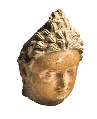 Lot 72 - A GANDHARA STUCCO HEAD OF BUDDHA