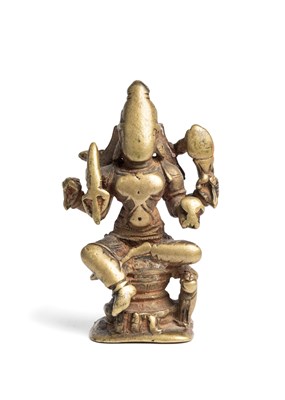 Lot 73 - A SMALL BRONZE FIGURE OF DURGA