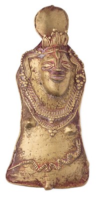 Lot 74 - A BRASS SIVA MASK (MOHRA)