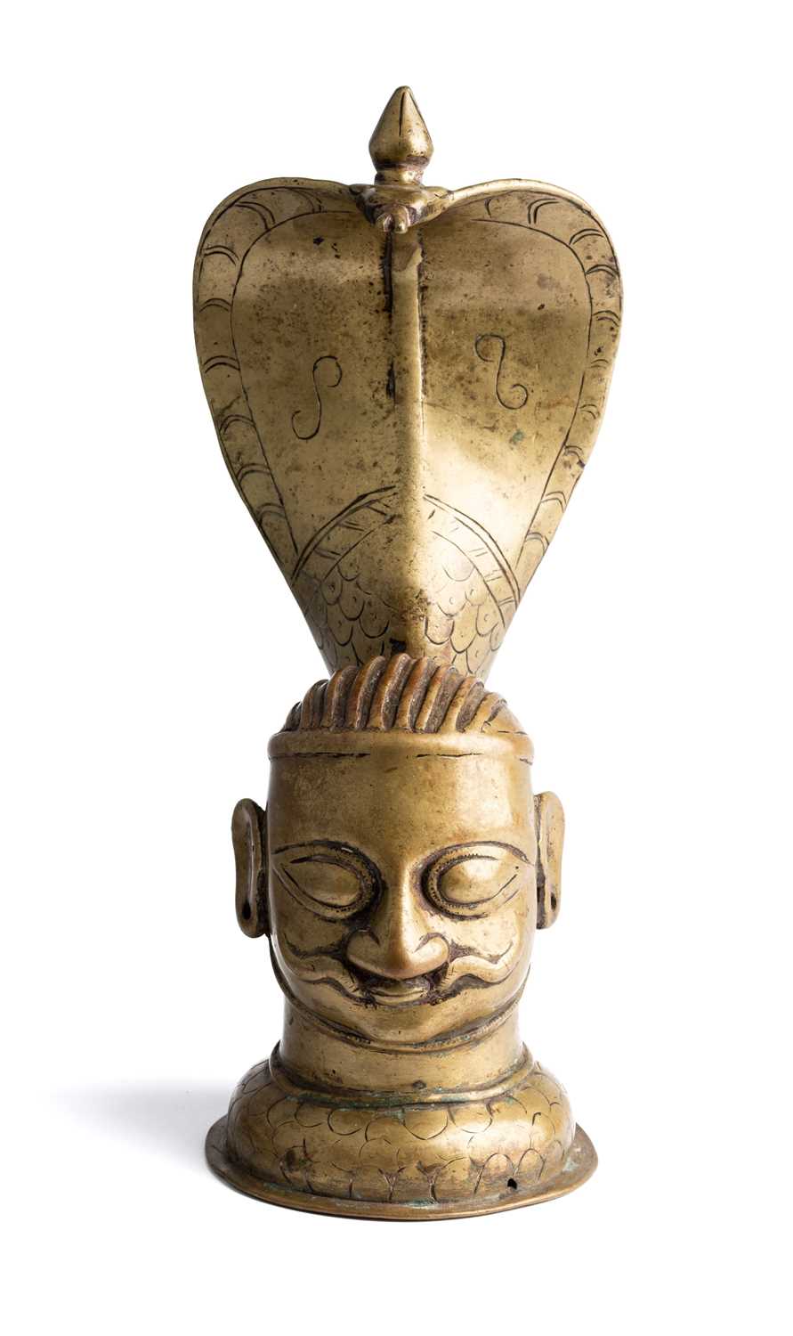 Lot 83 - A LARGE BRASS SIVALINGAM
