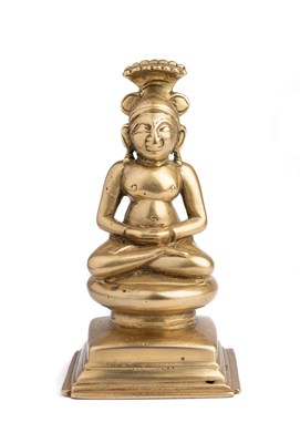 Lot 85 - A BRONZE FIGURE OF PARSVANATHA