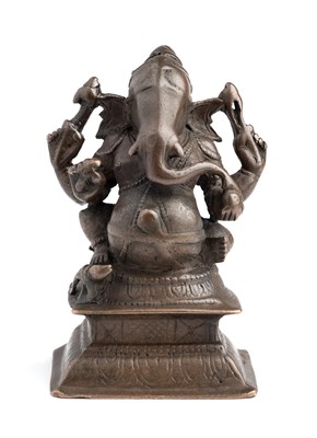 Lot 91 - A BRONZE FIGURE OF GANESHA