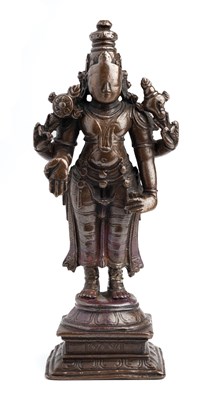 Lot 92 - A BRONZE FIGURE OF VISHNU