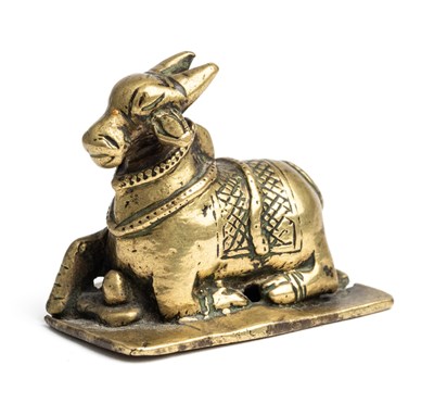 Lot 102 - A BRASS FIGURE OF NANDI BULL