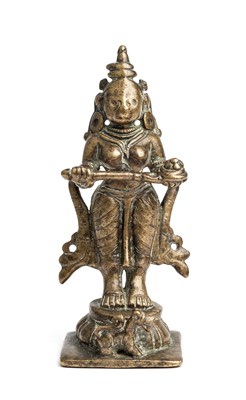 Lot 107 - A BRASS FIGURE OF ANNAPURNA