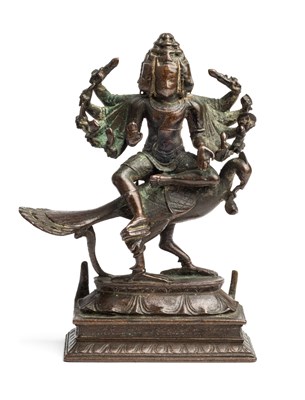 Lot 109 - A BRONZE FIGURE OF SUBRAHMANYA