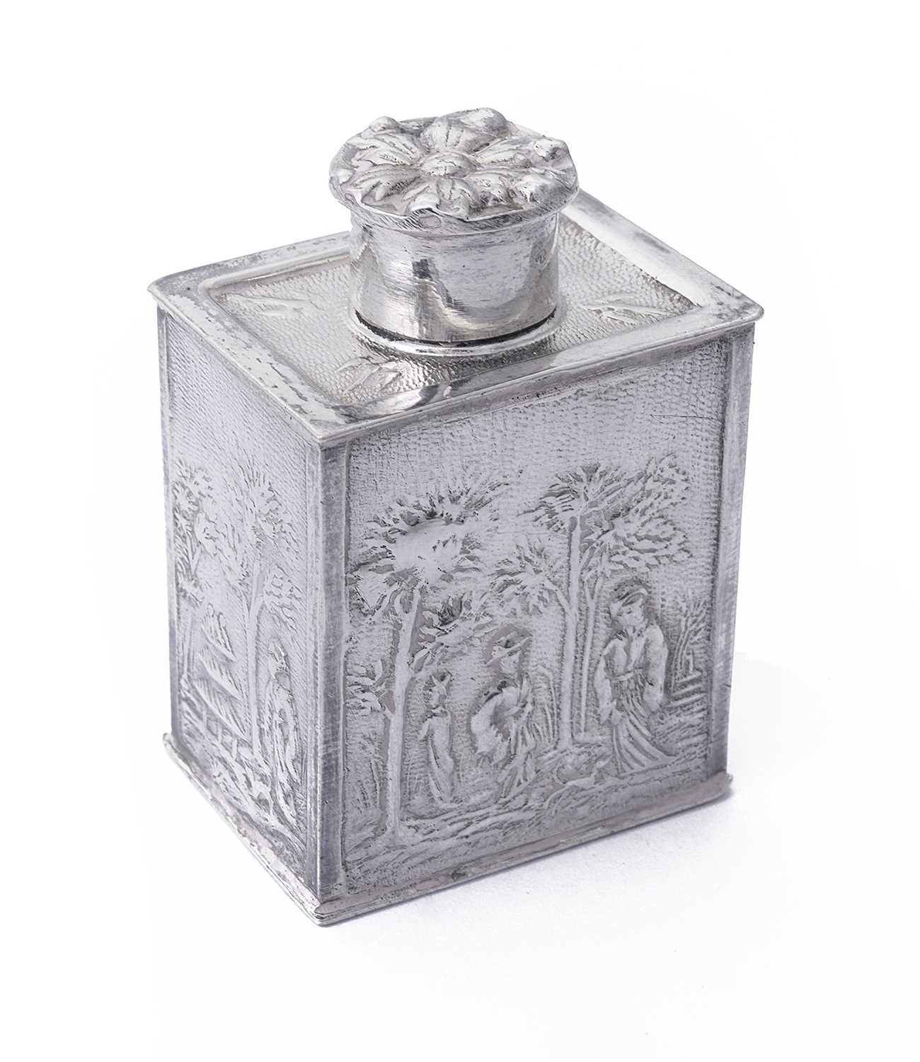 Lot 73 - A DUTCH SILVER MINIATURE TEA CADDY, JAN BREDA,
