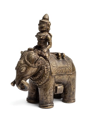 Lot 117 - A BRONZE INKPOT IN THE FORM OF AN ELEPHANT